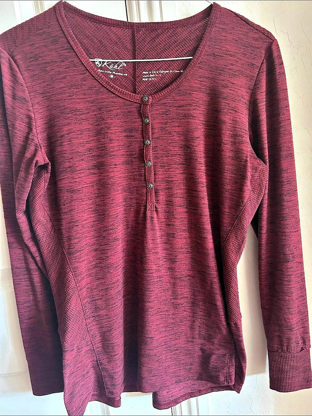 Kuhl Svenna Long Sleeve Henley Burgundy Medium